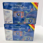 Vintage Christmas Lights Color Changing Mini (2) 150CT Red Green Tested. Fixed Price $40.00.