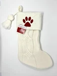 St. Nicholas Square Faux-fur Paw Print Cat Dog Knit Christmas Stocking Holiday. Fixed Price $17.99.