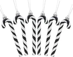 Pack Of 6-13CM Glitter Candy Cane Christmas Tree Decorations/ornaments (black. Fixed Price $15.41.