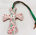 Christmas Saddle Cross Leather Concho Horse Tack Tie Crucifix Green Red Holiday. Fixed Price $19.99.