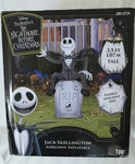 3 1/2' Gemmy Airblown Inflatable Nightmare Before Christmas Jack Skellington. Fixed Price $38.00.