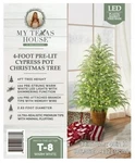 My Texas House Potted 4FT Pre-lit Twinkle Led Artificial Cypress Christmas Tree. Fixed Price $125.00.
