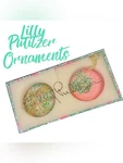 Lilly Pulitzer Christmas Ornaments Set Of 2 Pink Floral Glass Baubles New Box. Fixed Price $38.00.