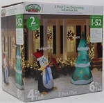 Christmas Gemmy 4 Ft Penguin & Tree Lights Up Airblown Inflatable Set Nib. Fixed Price $124.99.