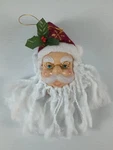 Christmas House Santa Head Ornament White Plastic Face Beard Tree Decoration. Fixed Price $6.00.
