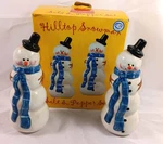 Certified International Hill Top Snowman Hand Painted Salt & Pepper Shakers Nib. Fixed Price $10.07.