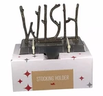 Macy Christmas Stocking Hanger "wish" Silver Metal Single Holder 4.5"X3.5" New. Fixed Price $19.99.