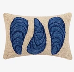 New Hand Hooked Wool Mussel Pillow 8X12 Coastal Beach Nwt Shell Nautical. Fixed Price $37.25.