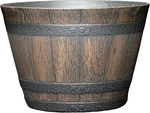 Classic Home & Garden Whiskey Barrel Planters - Wood Finish Flower Pot. Fixed Price $29.68.