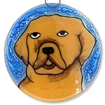 Yellow Lab Christmas Tree Ornament - Art Glass Light Catcher Dog,gift. Fixed Price $16.99.