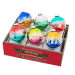 Christmas Confetti 3.25" Signature Flocked Rounds Set Of 6. Fixed Price $41.99.