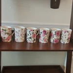 Home Essentials Floral Ceramic Coffee Mug Set 11 Oz Multicolor Shabby Chic. Fixed Price $30.00.