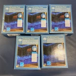5 Boxes Of Holiday Time Blue Micro Icicle Style Led String Lights 70 Count. Fixed Price $38.00.