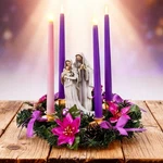 6 Pcs Christmas Advent Wreath Candle Holder With 4 Flameless Chris.... Fixed Price $66.85.