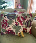 Sally Eckman Roberts Peking Handicrafts Christmas Ornaments Hook Pillow. Fixed Price $48.00.