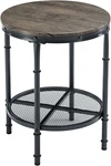 Rustic 20" Round Side Table With Metal Mesh For Living Bedroom. Fixed Price $83.99.