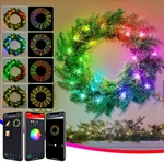 24IN Pre-lit Artificial Christmas Wreath, Green Fir App Multi-color Led Lights. Fixed Price $49.99.
