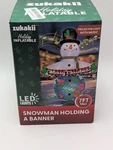 Gemmy Self Inflatable Snowman With Candy Cane 7 Ft Tall Air Blown Winter. Fixed Price $33.20.