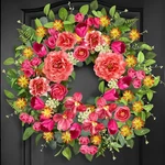 Icx 24 Inch Spring Wreaths For Front Door, Large Summer Outdoor W.... Fixed Price $50.73.