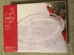 New Vintage Snow Medley Studio Nova 9-1/2" Sweet Dish Crystal Glass Tray Nib. Fixed Price $8.49.