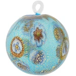 Glassofvenice Murano Medium Millefiori Christmas Ornament - Aqua Blue Gold. Fixed Price $79.95.