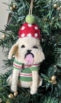 Creative Co-op Wool Bulldog Christmas Ornament Knit Sweater Hat 5. Fixed Price $12.00.