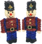 Set Of 2 Tinsel Toy Soldier Christmas Decorations 15" Holiday Hanging. Fixed Price $8.99.