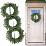 24" Christmas Cedar Wreath Set Of 3 With Black Bow For Holiday Decor. Fixed Price $63.99.