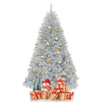 Unlit Artificial Silver Tinsel Christmas Tree Holiday 6FT Hinged W/metal Stand. Fixed Price $59.99.