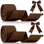 Lyrow Rolls Christmas 2.5" Brown Velvet Satin Wired Ribbon Wreaths Crafts. Fixed Price $39.98.