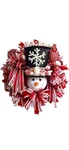 Whimsical Christmas Snowman Wreath. Fixed Price $120.00.