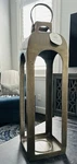 Threshold 29" Pillar Cast Aluminum Lantern Candle Holder Gold Target Home Decor. Fixed Price $99.99.