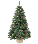 4FT Prelit Decorated Artificial Christmas Tree Led Lights With Burlap Base. Fixed Price $40.99.