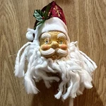 Christmas House Santa Head Ornament Face Beard Hat & Glasses. Fixed Price $5.95.