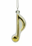 Northlight Sixteenth Note Music Symbol Glass Christmas Ornament 3.5" Gold And W. Fixed Price $5.99.
