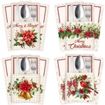 Harloon 36 Pcs Christmas Utensil Holders Xmas Kraft Paper Berries. Fixed Price $27.84.