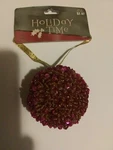 Holiday Time Christmas Shatterproof Ornament Purple Color Glittery Ball. Fixed Price $7.00.