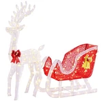 Sweetcrispy Lighted Christmas Reindeer & Santa Sleigh Set, Xmas Prelit Yard D.... Fixed Price $43.18.