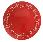 Hallmark Red Christmas Cookies Platter Ceramic 14.5" White Snowflakes Holiday. Fixed Price $25.97.