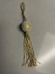 Gold Beaded Hanging Tassel Ornament Rhinestone Ball Decorative Home Accent. Fixed Price $24.95.