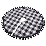 Buffalo Plaid Mini Christmas Tree Skirt - Black & White Check Large,. Fixed Price $27.99.