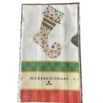 Nip Mackenzie-childs Christmas Elf Stockings Dish Towel Snowflakes & Polka Dots. Fixed Price $25.00.