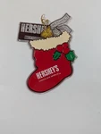 Hershey's Stocking Christmas Ornament Bar Kisses Holly Berries 1991. Fixed Price $6.49.