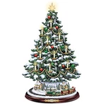 Bradford Thomas Kinkade Candlelit Tabletop Tree Lights & Music Rotating Train. Fixed Price $193.00.
