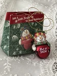 Ganz Jingle Bell Christmas Tree Ornament Snowman Green Cap "let It Snow" W/bag. Fixed Price $7.99.