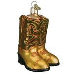Old World Christmas Brown Cowboy Boots (32494) Glass Ornament W/owc Box. Fixed Price $22.39.