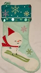 Festive Snowman Skiing Christmas Stocking/ Decor/ Home. Fixed Price $8.99.