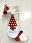 Santa Polka Dot Hat Christmas Stocking With Poms Wondershop 20". Fixed Price $15.75.