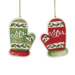 Lenox 896534 Mr. & Mrs. Ornaments, Set Of 2, Christmas Mittens. Fixed Price $39.44.