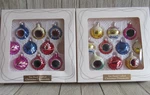 Vtg Boxes Target Retro Glass Christmas Ornaments Indents Glitter 7/8" 2001. Fixed Price $29.99.